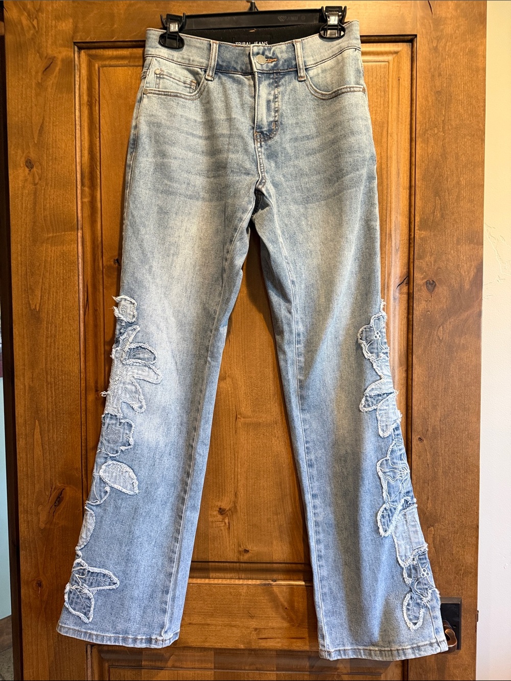 Tribal embroidered jeans